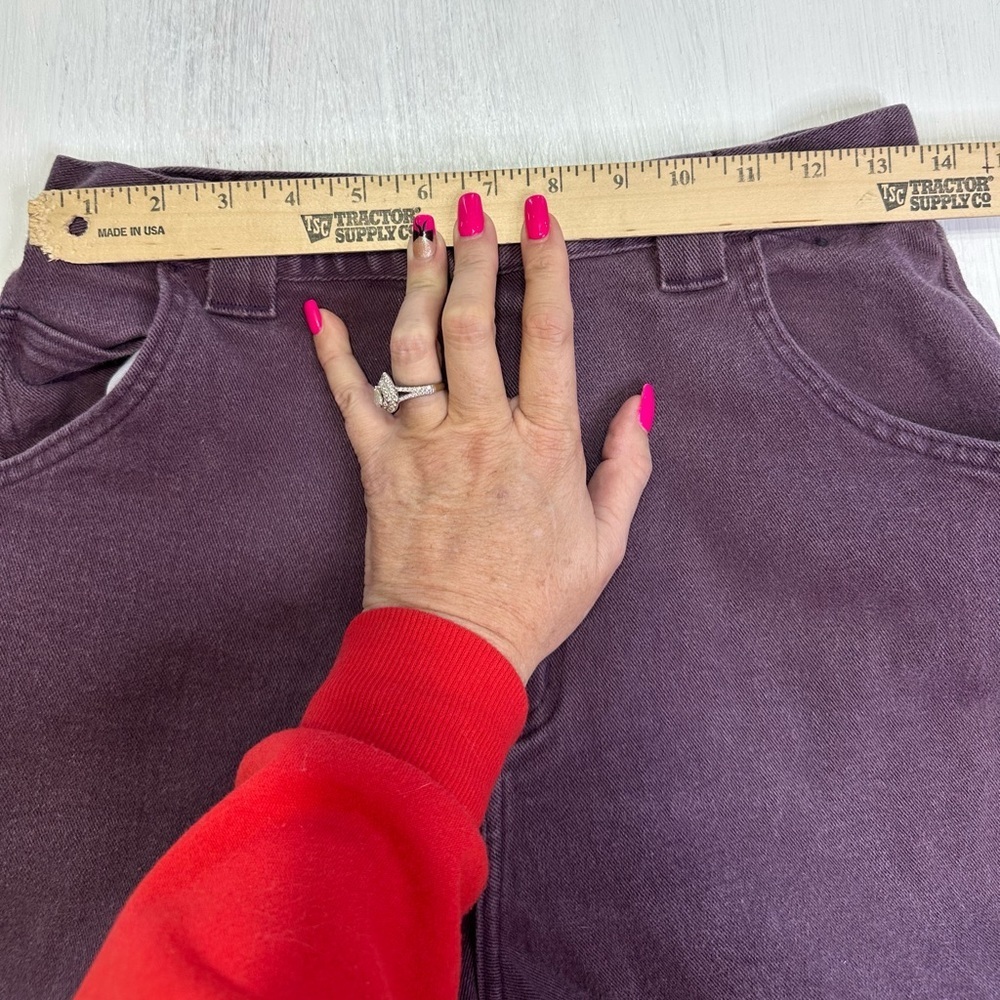 Vintage Bonjour Purple Jeans Women’s Size 14 High Rise Cotton Stretch USA - Picture 4 of 9